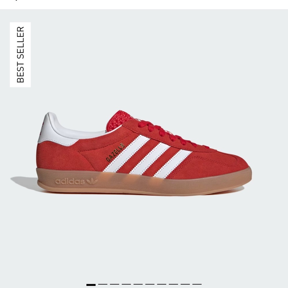 NWT Adidas Gazelle Red Indoor Sneakers